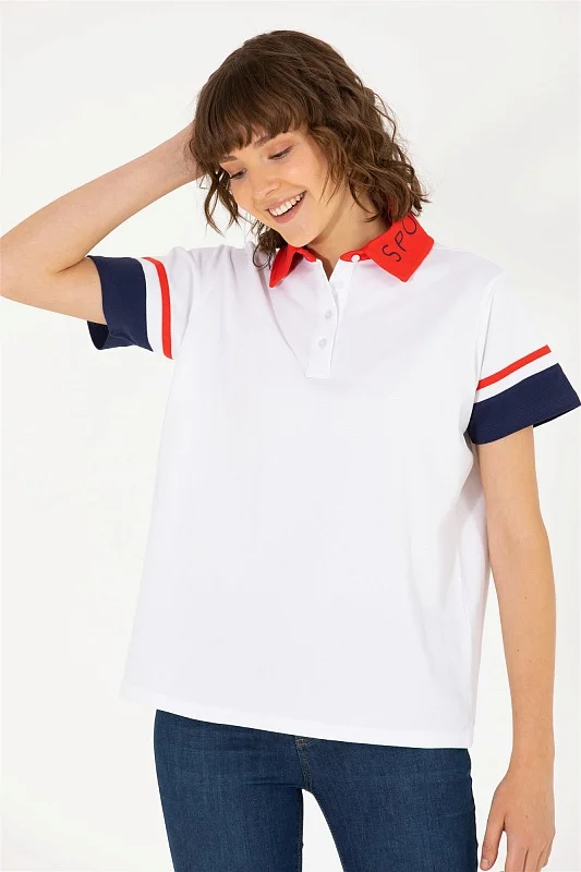 Футболка-поло из хлопка оверсайз - G082SZ0110MEYRA-T Футболка жен. (VR013, 2XS)