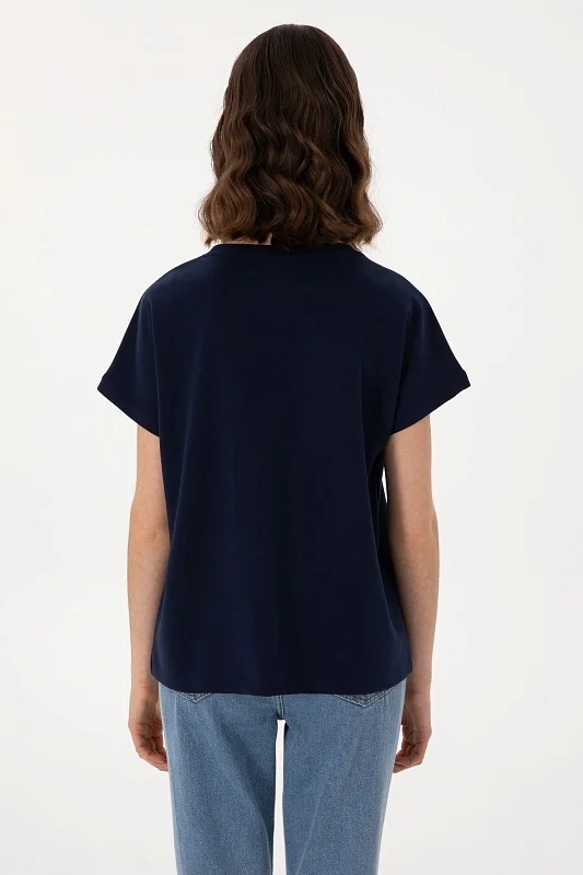 Футболка с модалом свободного кроя с декоративными пуговицами - G082SZ0110SAPER Футболка жен. (VR033, 2XS)