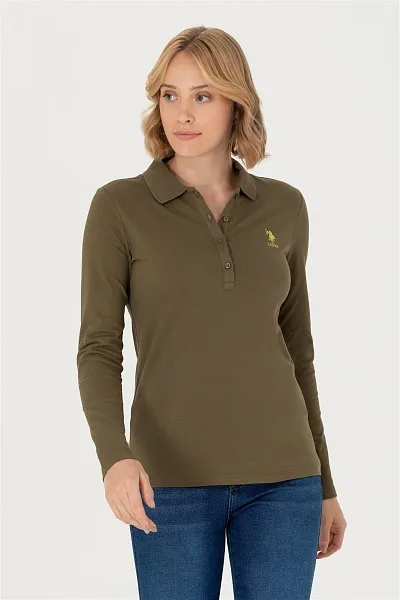 Поло с длинным рукавом из хлопка - G082SZ0820TPG-SK023 Толстовка жен. (VR027, S)