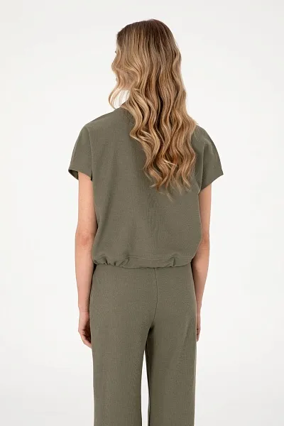 Футболка из смесового хлопка на кулиске - G082SZ0110SACHA Футболка жен. (VR111, XL)