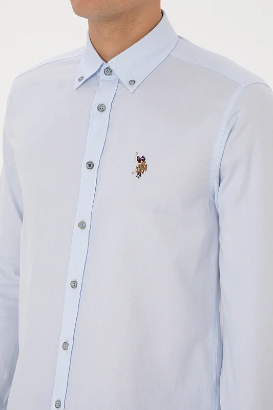 Рубашка из хлопка приталенная - G081SZ0040CEDCOLOR025K Сорочка муж. (VR003, M)