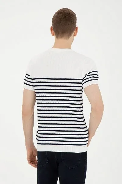 Футболка трикотажная из хлопка в полоску - G081SZ0TK0TIGER Кофта муж. (VR019, S)