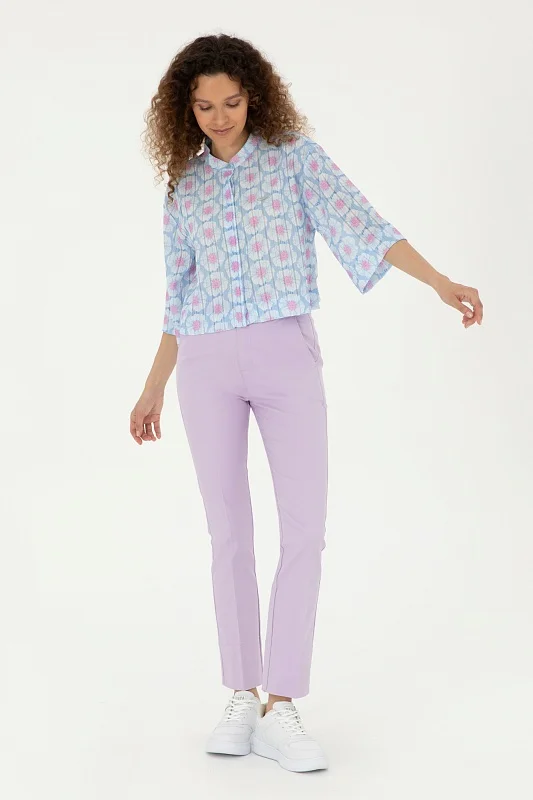 Брюки на высокой посадкой зауженные - G082SZ0780JETT Брюки жен. (VR034, 42)