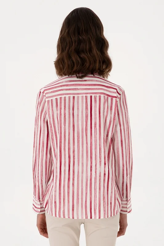 Рубашка из хлопка в полоску свободная - G082SZ0040DUCCI Сорочка жен. (VR223, 40)