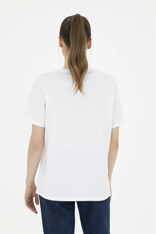 Футболка из хлопка с принтом свободная - G082SZ0110SEANIY24 Футболка жен. (VR013, XS)