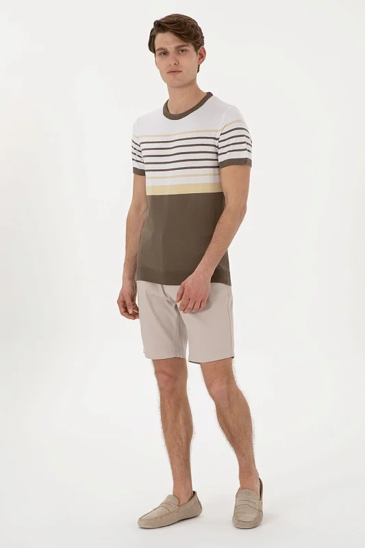 Футболка из смесового хлопка в полоску - G081SZ0TK0BRUNA Кофта муж. (VR052, XL)