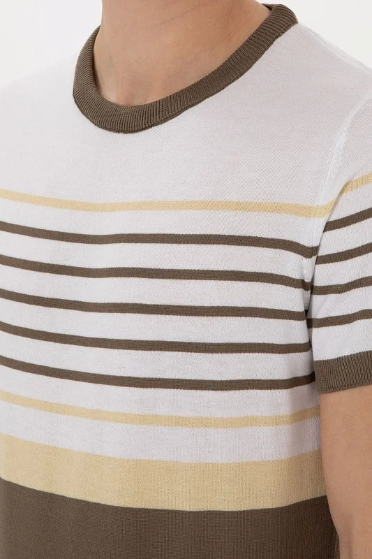 Футболка из смесового хлопка в полоску - G081SZ0TK0BRUNA Кофта муж. (VR052, XL)
