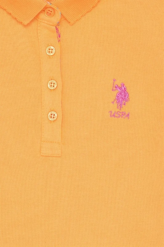 Футболка-поло из хлопка c принтом на планке для девочек - G084SZ0110TP01-IY023 Футболка жен. детс. (VR051, 10_11)