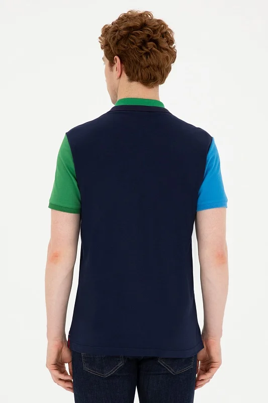 Футболка-поло из хлопка в стиле колор-блок - G081SZ0110T_NUSYA Футболка муж. (VR033, 2XS)