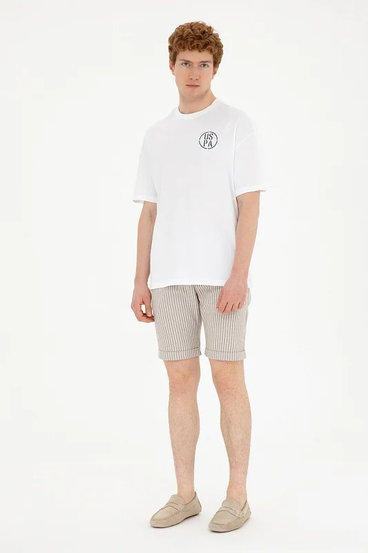 Шорты с вискозой и хлопком в полоску - G081SZ0310PURUT-S Бермуды муж. (VR085, 29)