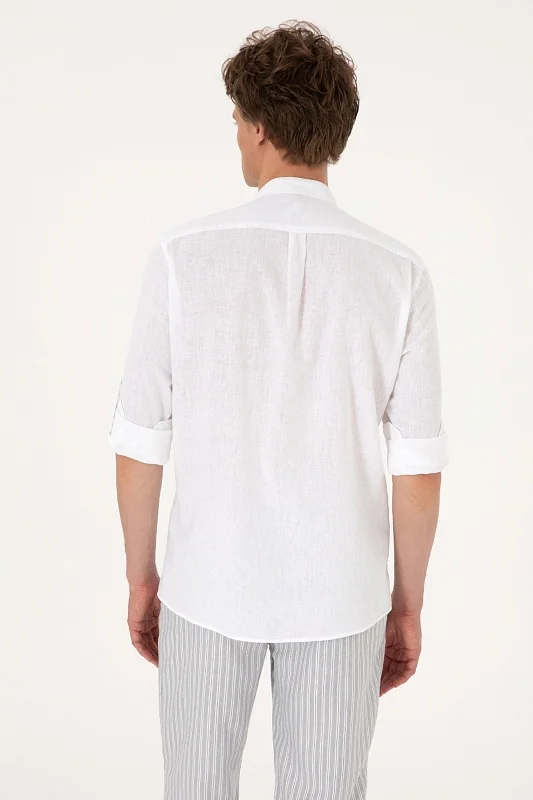 Рубашка из смеси хлопка и льна прямая - G081SZ0040MOTI Сорочка муж. (VR013, XL)