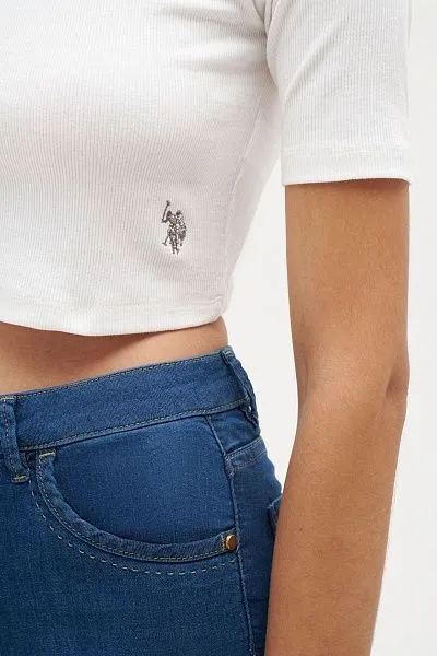 Футболка из хлопка укороченная - G082SZ0110R_PRUE Футболка жен. (VR019, XS)
