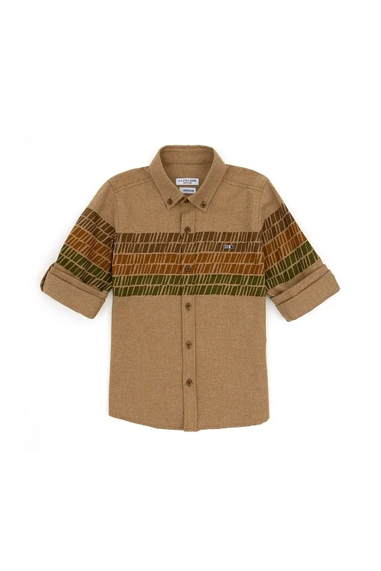 Рубашка с абстрактным узором для мальчиков - G083SZ0040ASOLASKIDS Сорочка муж. детс. (VR153, 7_8)