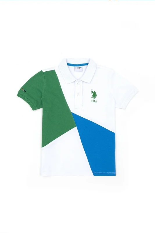 Футболка-поло из хлопка с контрасный дизайном для мальчиков - G083SZ0110T_ORTEKIDS Футболка муж. детс. (VR054, 4_5)