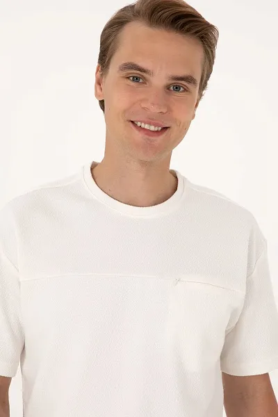 Футболка из хлопка с фактурной тканью - G081SZ0110FEZHA Футболка муж. (VR071, XL)