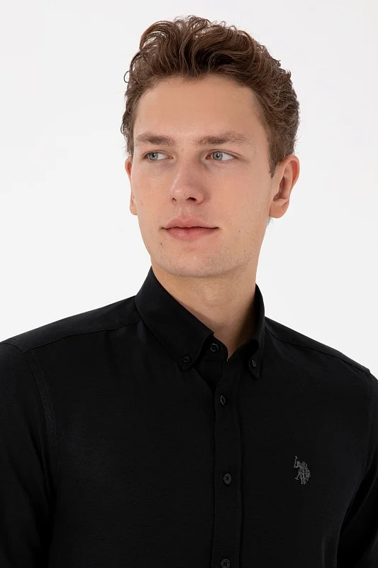Рубашка из смесового хлопка приталенная - G081SZ0040E_METO25K Сорочка муж. (VR046, S)