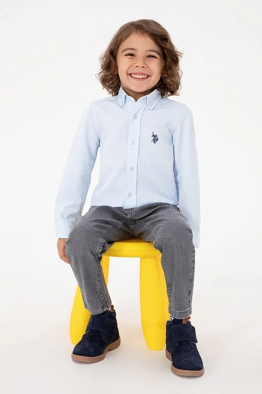 Рубашка хлопковая для мальчиков - G083SZ0040E_METOKIDS25K Сорочка муж. детс. (VR003, 3_4)