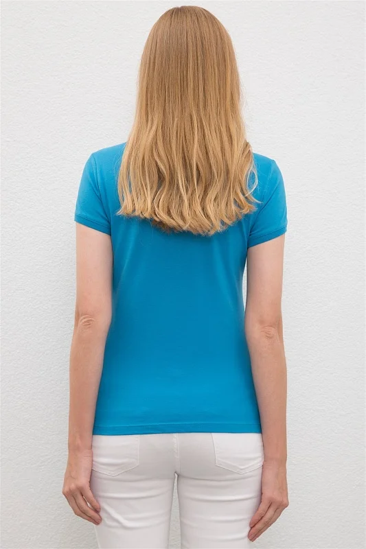 Футболка-поло из хлопка с принтом на планке - G082SZ0110RP01IY09-011 Футболка жен. (VR028, XS)