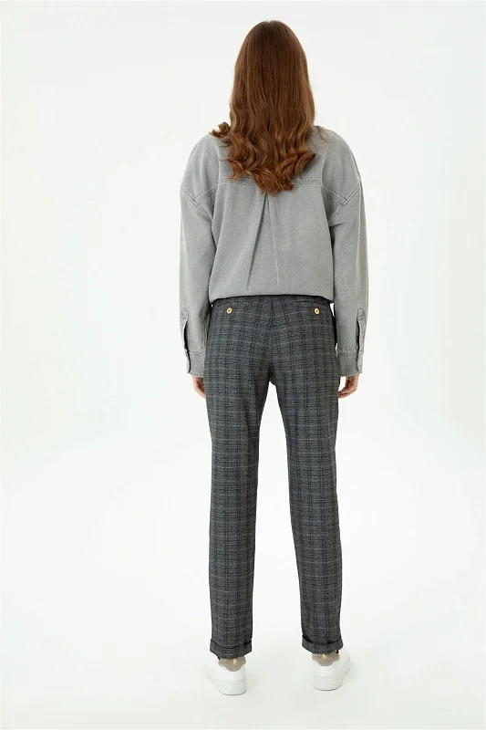 Брюки в клетку - G082SZ0780MARCEL Брюки жен. (VR024, 34)