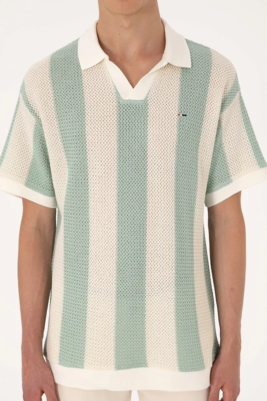 Футболка-поло из хлопка в полоску - G081SZ0110BELONS Футболка муж. (VR048, 3XL)