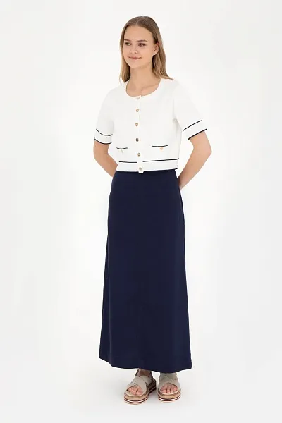Юбка макси из лиоцелла с хлопком - G082SZ0980MUNET Юбка жен. (VR033, 36)