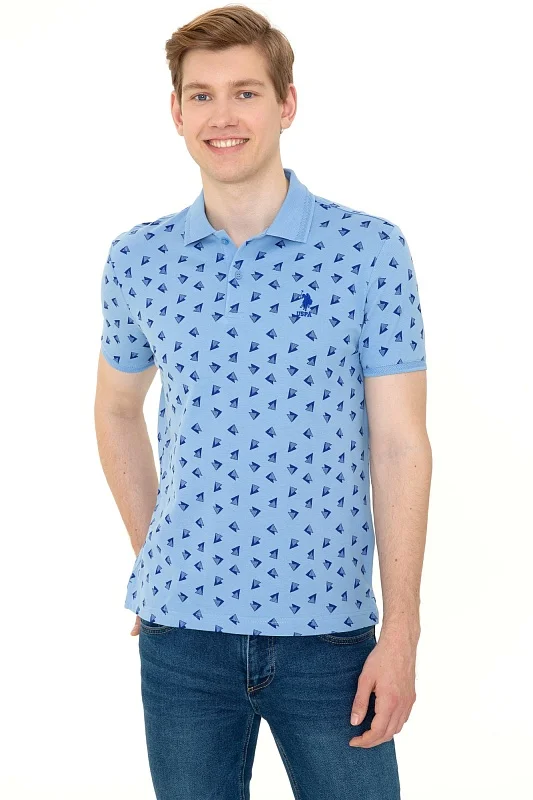 Футболка-поло из хлопка с принтом - G081SZ0110SALMON Футболка муж. (VR032, XS)