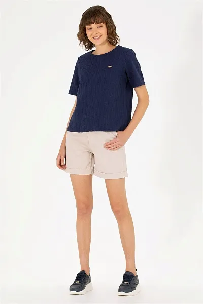 Футболка из рельефной ткани - G082SZ0110MANTE Футболка жен. (VR033, XS)