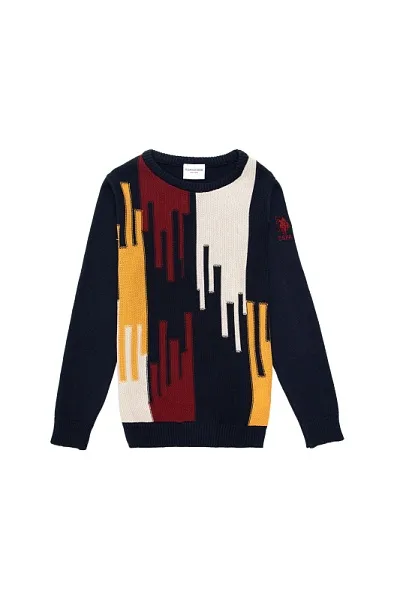 Джемпер трикотажный с узором для мальчиков - G083SZ0TK0EDANKIDS Кофта муж. детс. (VR033, 3_4)