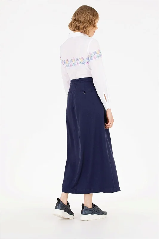 Юбка макси из лиоцелла со складками - G082SZ0980DUNET Юбка жен. (VR033, 32)