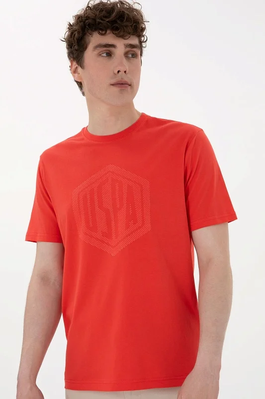Футболка из хлопка с надписью - G081SZ0110GASTON Футболка муж. (VR213, XL)