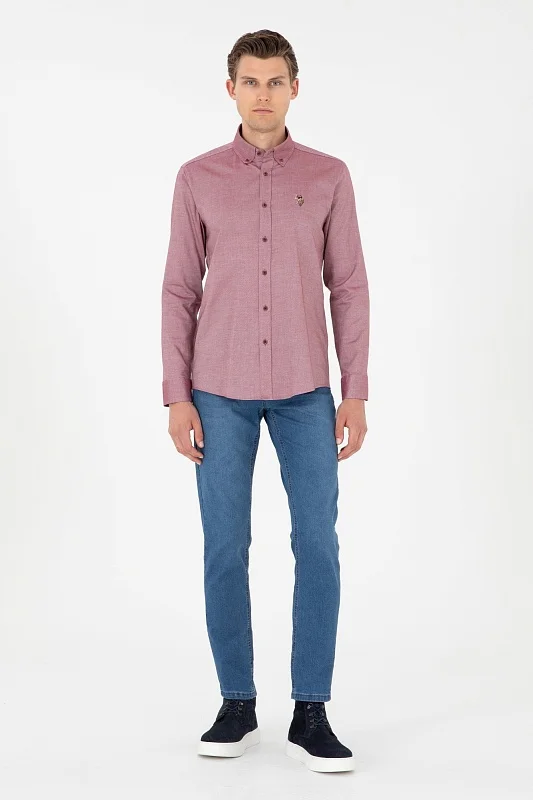 Рубашка из хлопка приталенная - G081SZ0040CEDCOLOR024K Сорочка муж. (VR014, S)