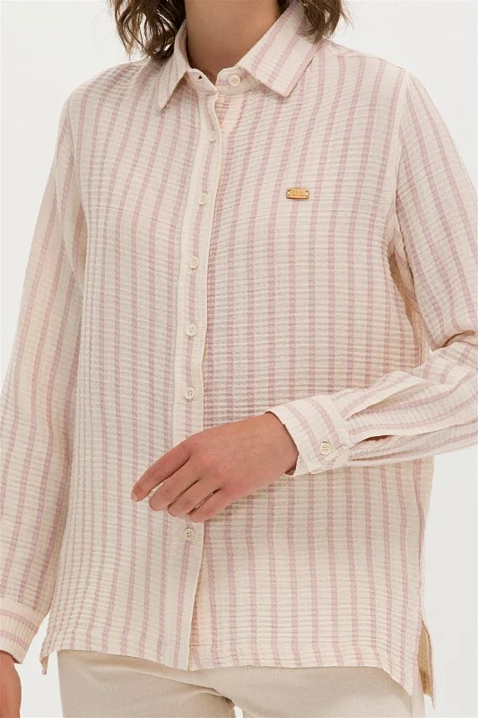 Рубашка из жатого хлопка свободная - G082SZ0040AKALIN Сорочка жен. (VR211, 36)