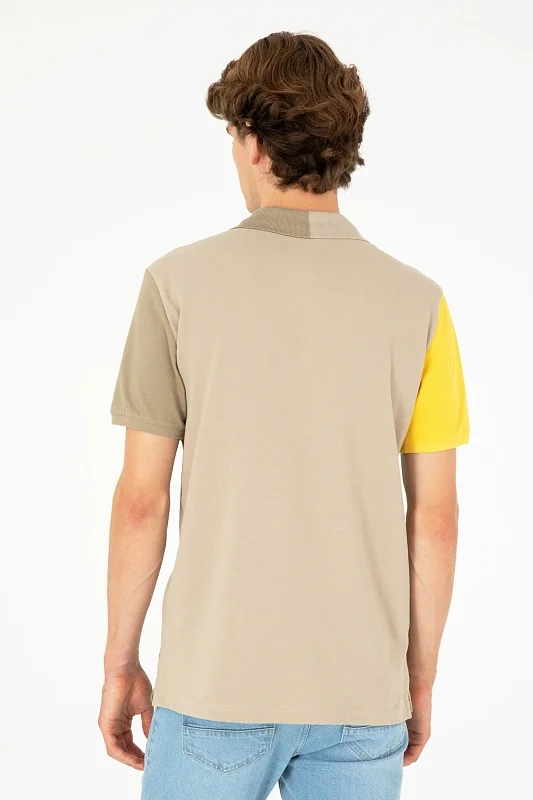 Футболка-поло из хлопка с контрастным дизайном - G081SZ0110T_REYN Футболка муж. (VR183, XL)