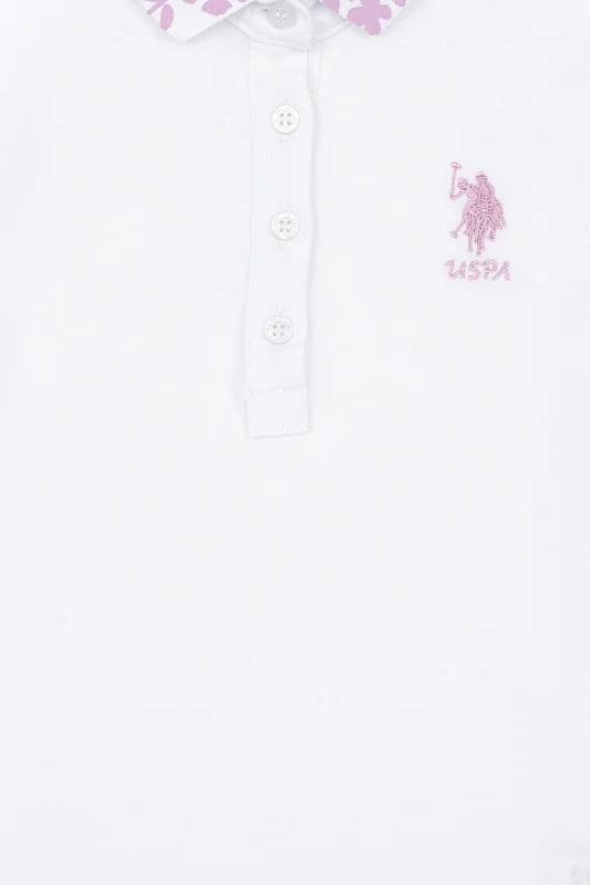 Футболка-поло с принтом на воротнике для девочек - G084SZ0110SD01-IY024 Футболка жен. детс. (VR013, 5_6)