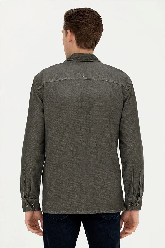 Рубашка из хлопка с накладными карманами свободная - G081SZ0770MADRIC-KHAKI Куртка джинс. муж. (VR027, S)