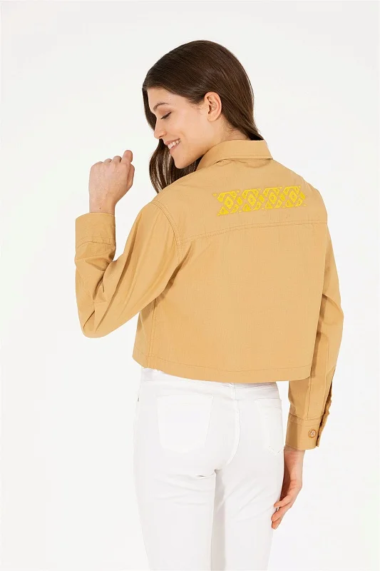 Рубашка джинсовая укороченная - G082SZ0040AKKADI Сорочка жен. (VR015, 32)