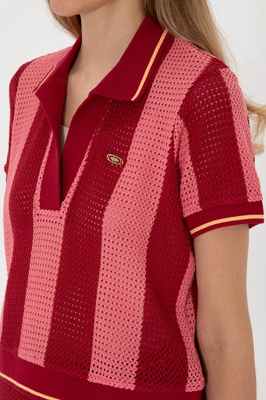 Футболка-поло из хлопка в стиле кроше - G082SZ0110SUSAN Футболка жен. (VR223, XL)