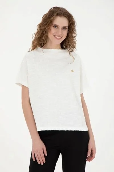 Футболка из смесового хлопка с воротником-стойка свободного кроя - G082SZ0110PATRIC Футболка жен. (VR019, XS)
