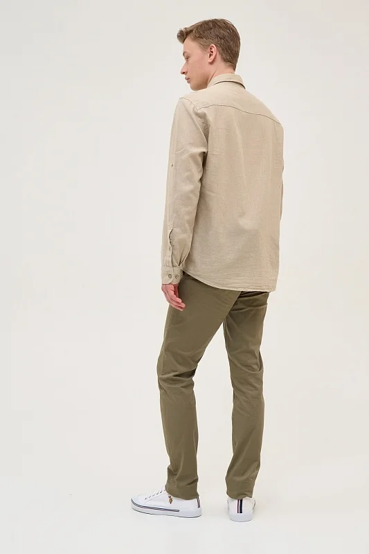 Рубашка из смеси хлопка и льна прямая - G081SZ0040ENZO-R Сорочка муж. (VR027, XS)