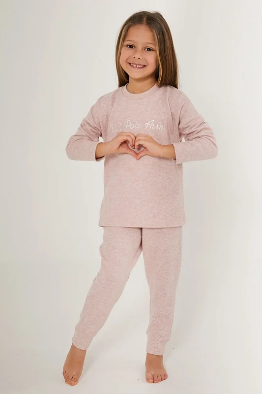 Пижама трикотажная с вышивкой для девочек - G084SZ0HF0US1639 Костюм дом. жен. детс. (VR041, 5-6)