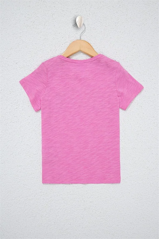Футболка из хлопка с надписью для девочек - G084SZ0110KEAN-IY021 Футболка жен. детс. (VR034, 9_10)