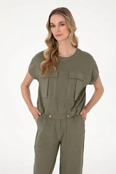 Футболка из смесового хлопка на кулиске - G082SZ0110SACHA Футболка жен. (VR111, L)