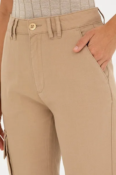 Брюки с добавлением льна - G082SZ0780MONEK Брюки жен. (VR085, 42)