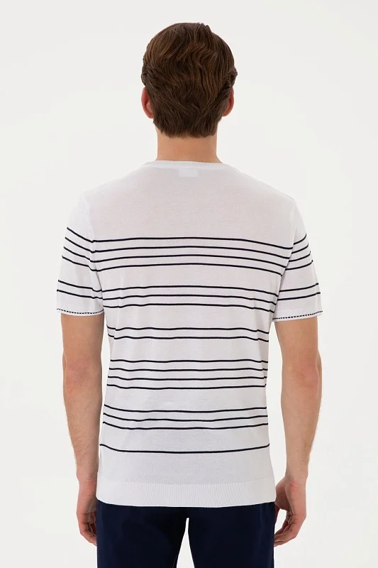 Футболка из смесовой вискозы в полоску - G081SZ0TK0MAKSIM Кофта муж. (VR013, XL)