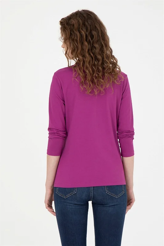 Поло с длинным рукавом из хлопка - G082SZ0820TPG-SK023 Толстовка жен. (VR037, XS)