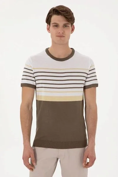 Футболка из смесового хлопка в полоску - G081SZ0TK0BRUNA Кофта муж. (VR052, XS)