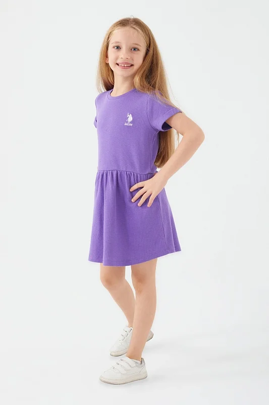 Платье с коротким рукавом из хлопка  для девочек - G084SZ0320US1428 Платье жен. детс. (VR037, 7/8)