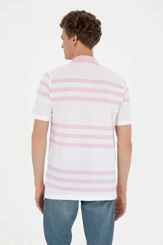 Футболка-поло из хлопка в полоску - G081GL0110GODE Футболка муж. (VR041, XL)