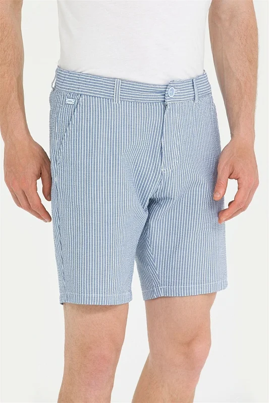 Шорты из смесового хлопка в полоску из жатой ткани - G081SZ0310GELLER Бермуды муж. (VR036, 29)