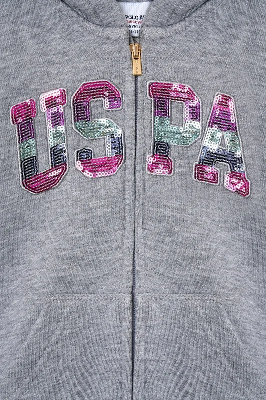 Толстовка на молнии из хлопка с нашивкой из пайеток для девочек - G084SZ0820RW01-SK020 Толстовка жен. детс. (VR086, 6_7)